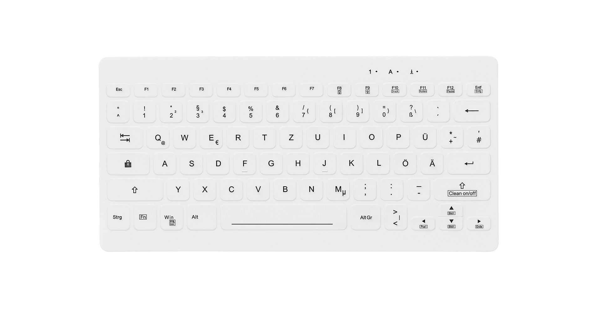 Tastatur AK-CB4112, Weiß, Deutsch, Frontalanstich
